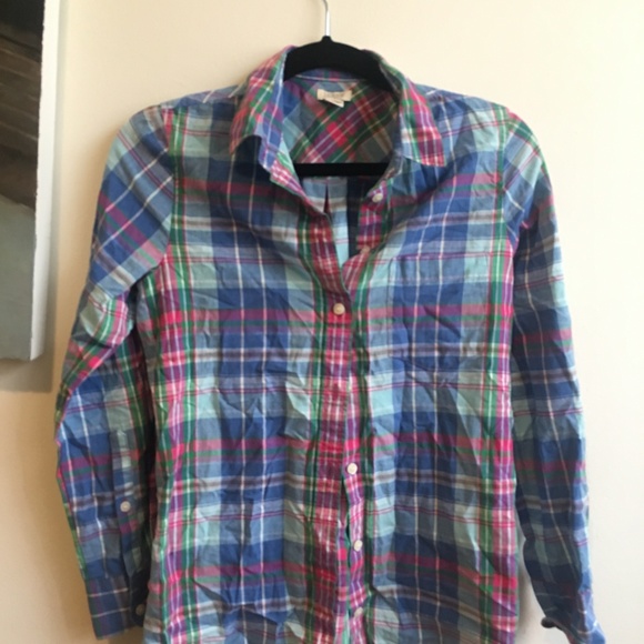 J Crew Button Down Plaid Shirt - Picture 3 of 4